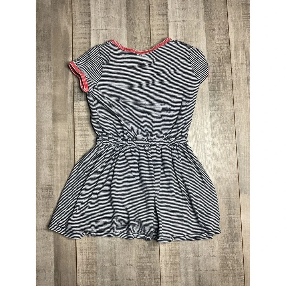 Polo Ralph Lauren Girls 3T Navy Blue White Striped Nautical Dress Red Accents